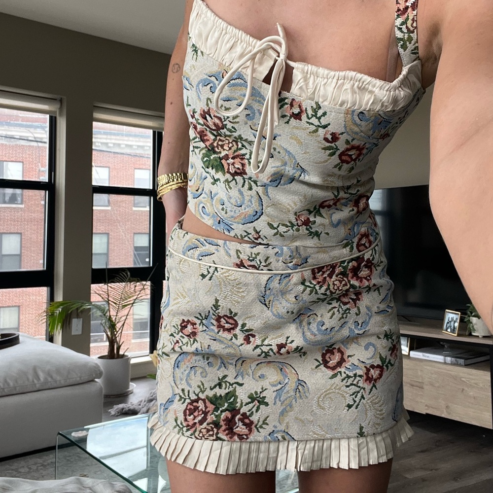Beginning Boutique Matching Skirt Jacquard Set